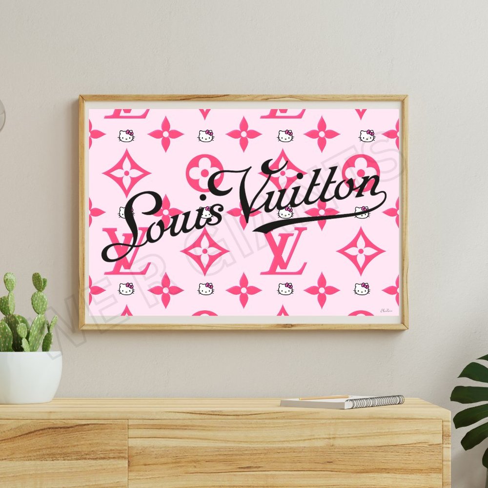 Limited Edition LOUIS VUITTON Hello Kitty Art 36"x24" Signed by Christine